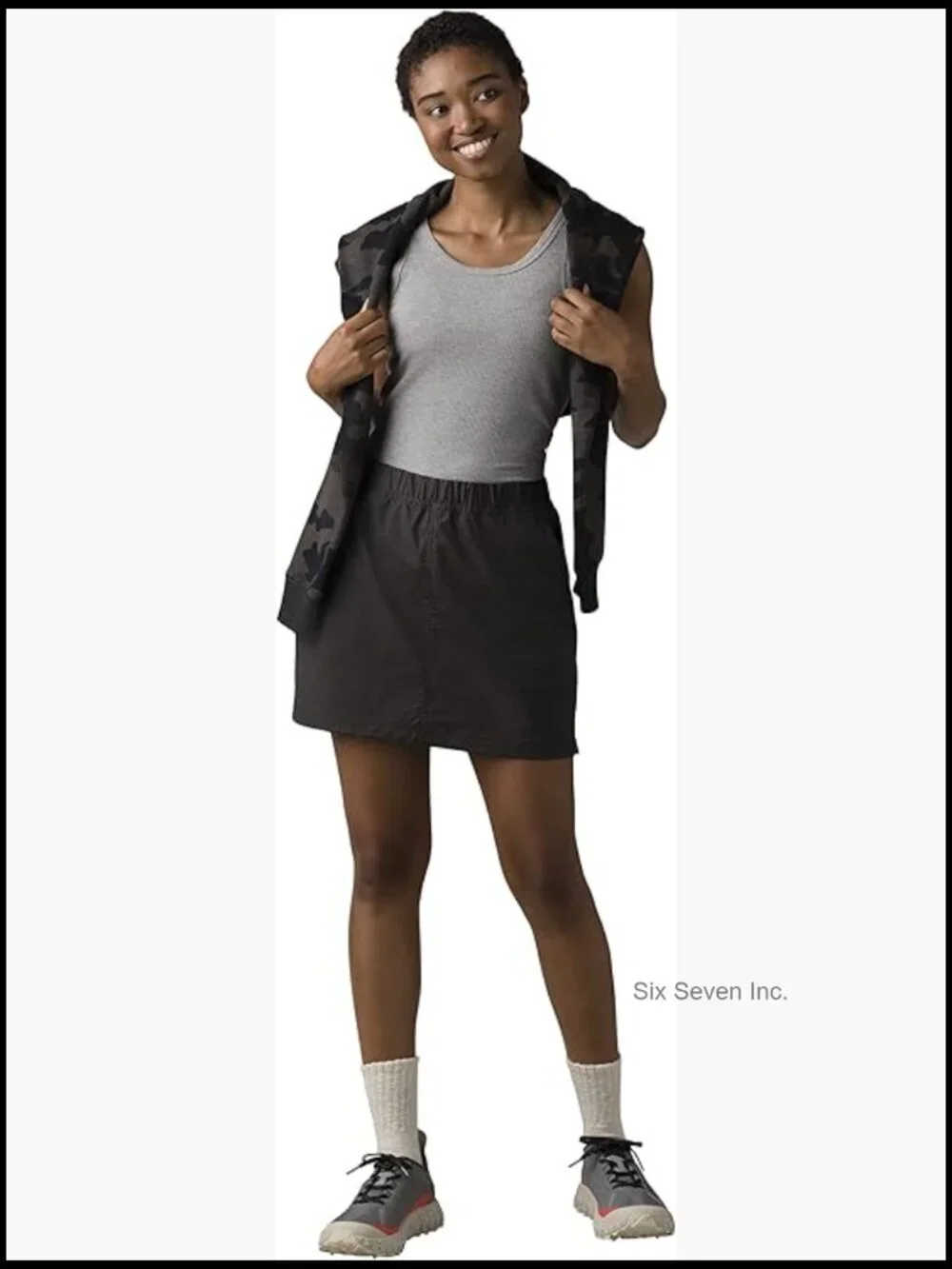 Organic Cotton Recycled Polyester Stretch Ripstop Skort with Pockets